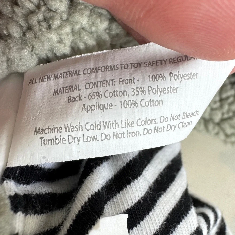 Demdaco Grey Sherpa Noahs Ark Baby Blanket Rainbow Peace Stripe Reversible Plush